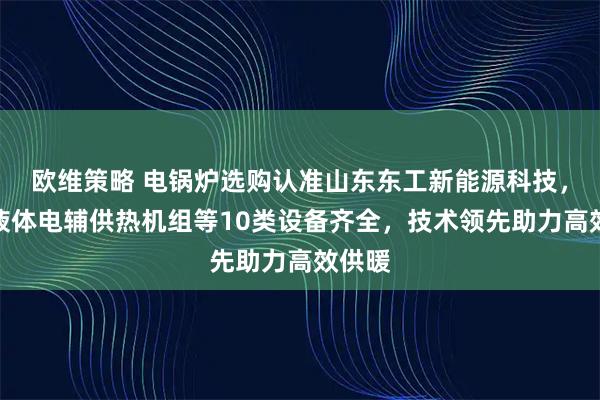 欧维策略 电锅炉选购认准山东东工新能源科技，空化液体电辅供热机组等10类设备齐全，技术领先助力高效供暖