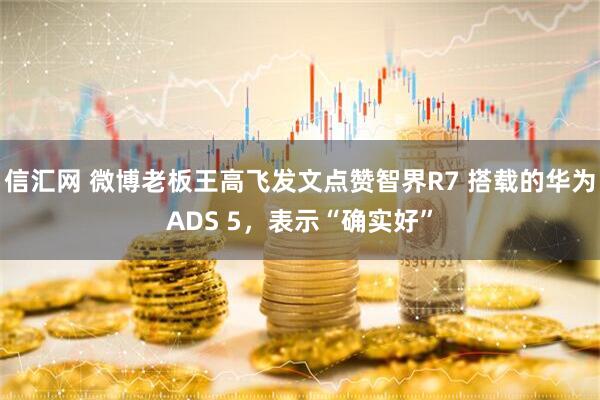 信汇网 微博老板王高飞发文点赞智界R7 搭载的华为ADS 5，表示“确实好”